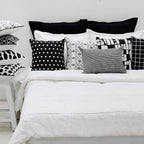 Sadyaska Black & White Luxurious Connectoline (16"X16") Dotted Geometric Print Pillow Case… 1 Pcs Cushion Cover