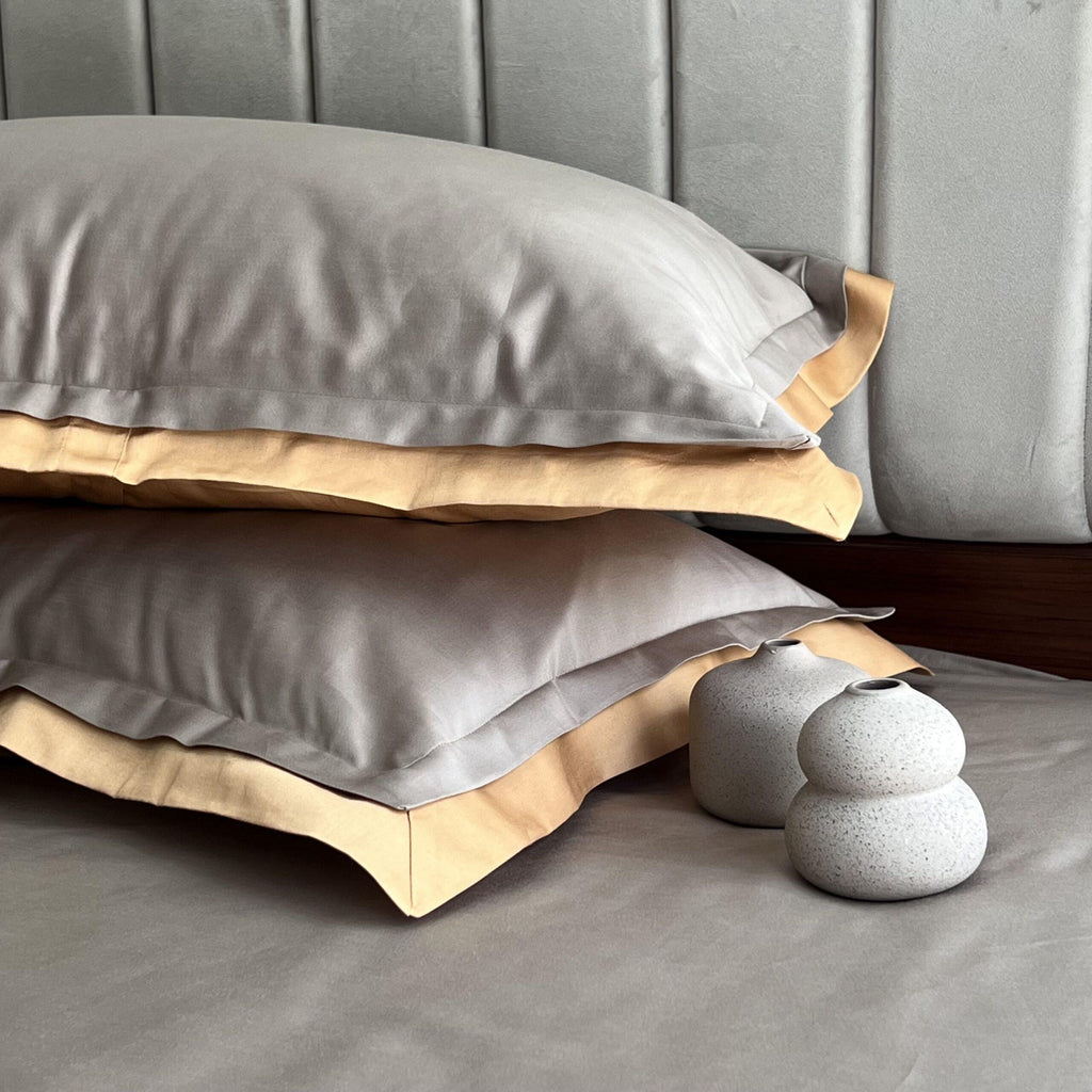 Sadyaska Mocha Honey Mustard Duplex s (Set of 2) 1 Pcs Pillow Cover