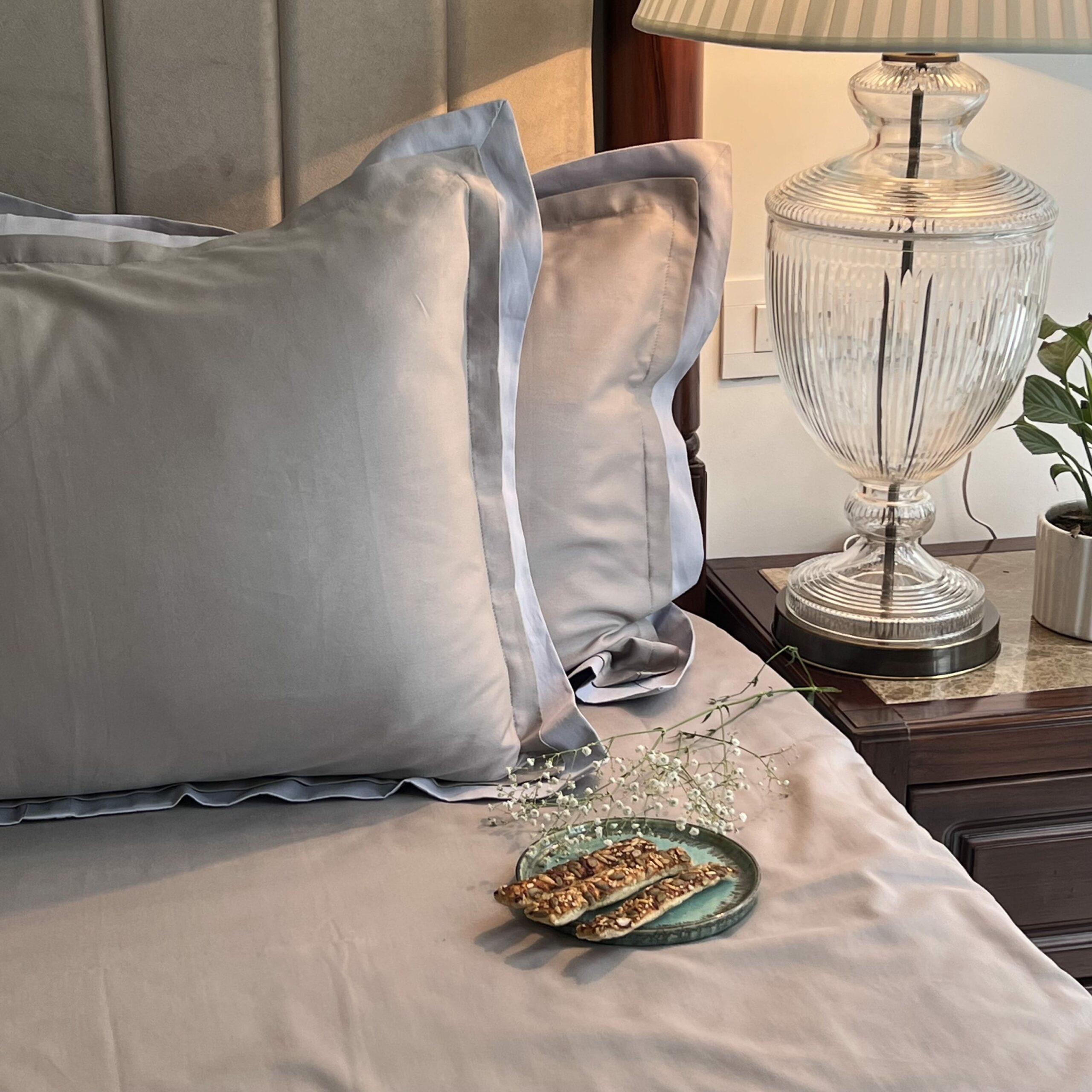 Sadyaska Silver Smoke Blue Duplex 1 Pcs Bedsheet