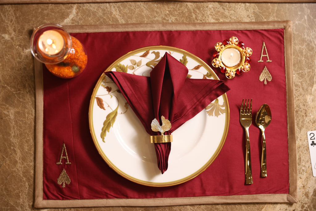 Sadyaska Deal and Dine - Set of 2 Placemats & 2 Napkins 1 Pcs Table Linen