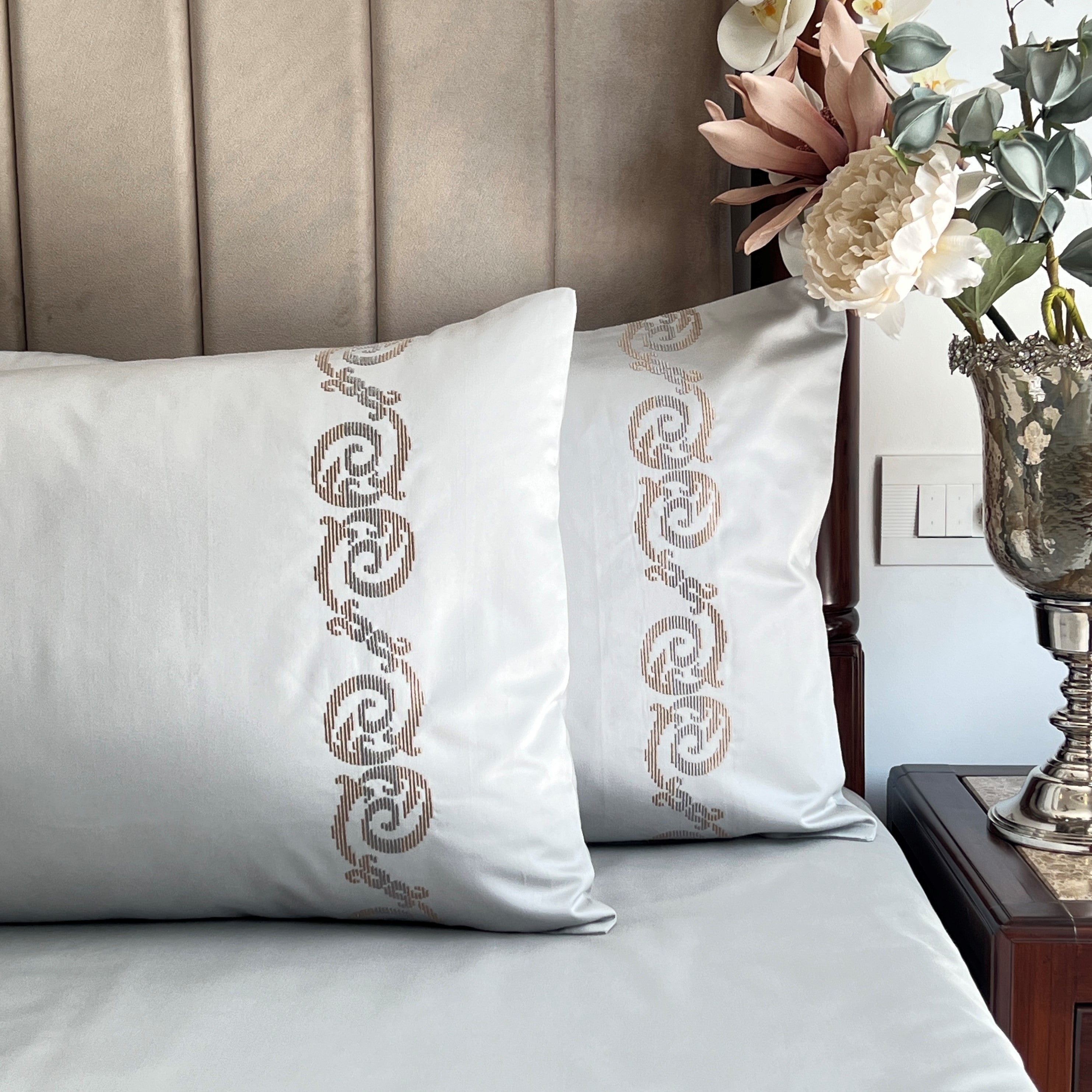 Sadyaska 600TC Cotton Diana Pearl Grey Beyond Set 1 Pcs Bedsheet
