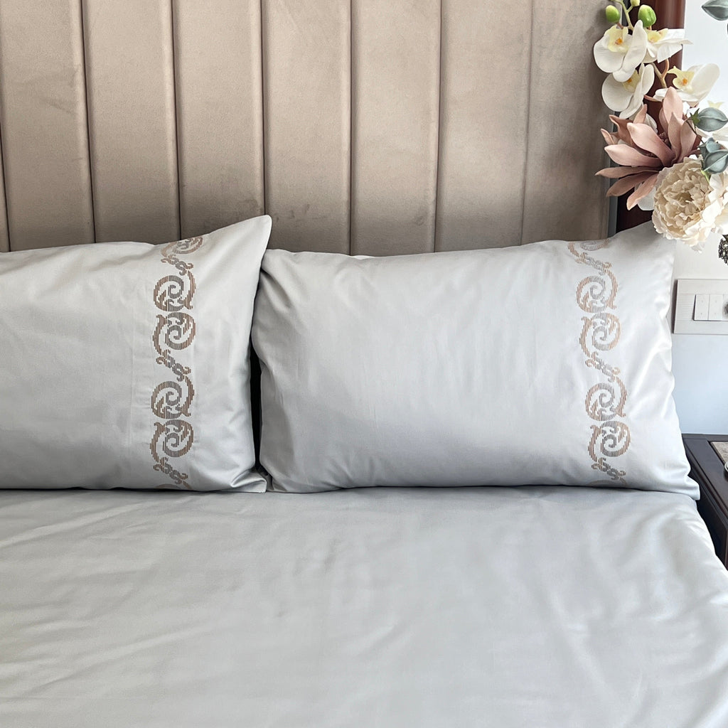 Sadyaska 600TC Cotton Diana Pearl Grey Beyond Set 1 Pcs Bedsheet