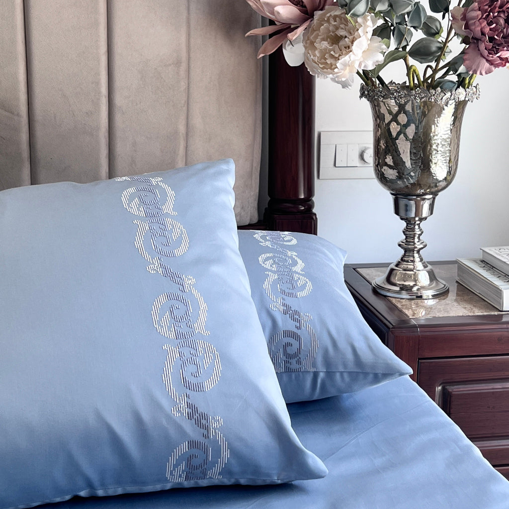 Sadyaska 600TC Cotton Diana Sea Blue Beyond Set 1 Pcs Bedsheet