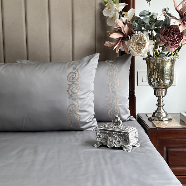 Sadyaska 600TC Cotton Diana Steel Grey Beyond Set 1 Pcs Bedsheet