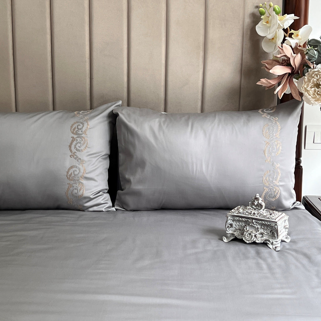 Sadyaska 600TC Cotton Diana Steel Grey Beyond Set 1 Pcs Bedsheet