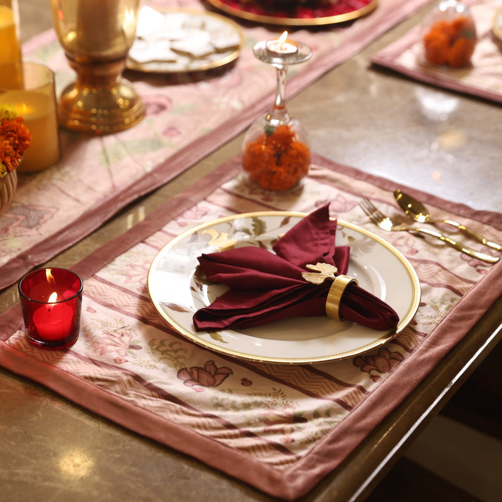 Sadyaska Culinary Elegance Printed Velvet Set 13 Pcs Table Linen