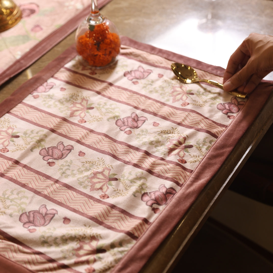 Sadyaska Culinary Elegance Printed Velvet Set 13 Pcs Table Linen