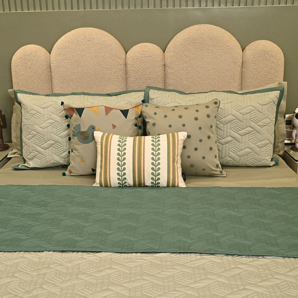 Sadyaska Dotty Dreams Sage Green and Turquoise Kids 9 Pcs Bedding Set