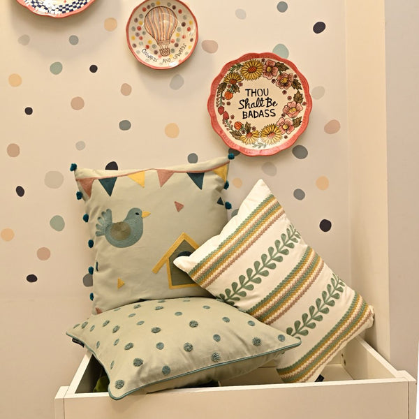 Sadyaska Dotty Dreams Sage Green and Turquoise Kids 9 Pcs Bedding Set