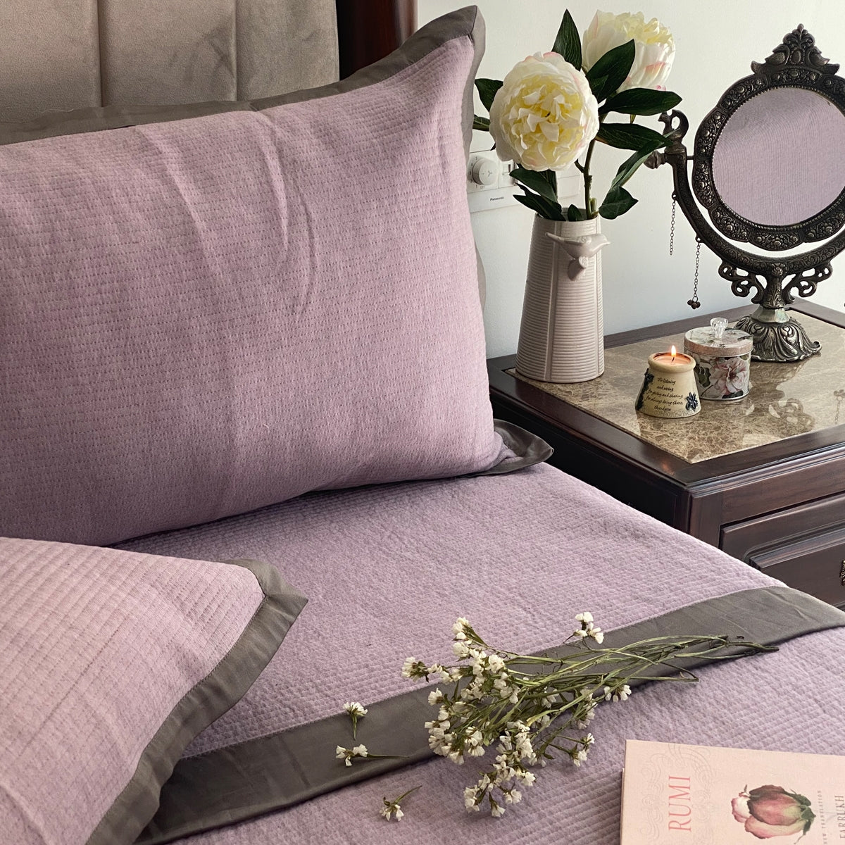 Sadyaska Streak Lavender Reversible Bed Cover 1 Pcs Product