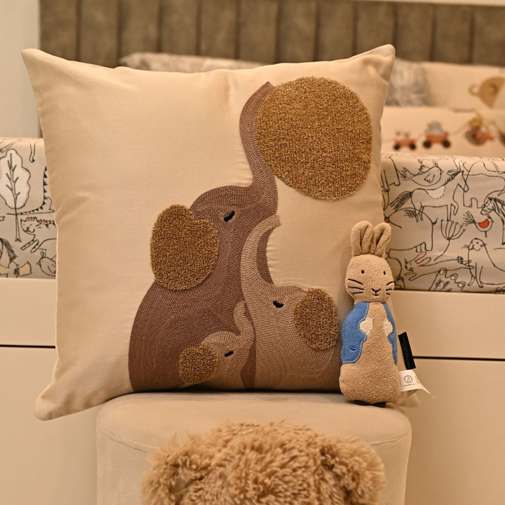Sadyaska Wild Wonders Oats Beige and Ivory Kids 10 Pcs Bedding Set