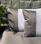 Sadyaska Elvis Elephant Grey and Smoke Blue Cotton Embroidered s (Set of 02) 1 Pcs Pillow Cover