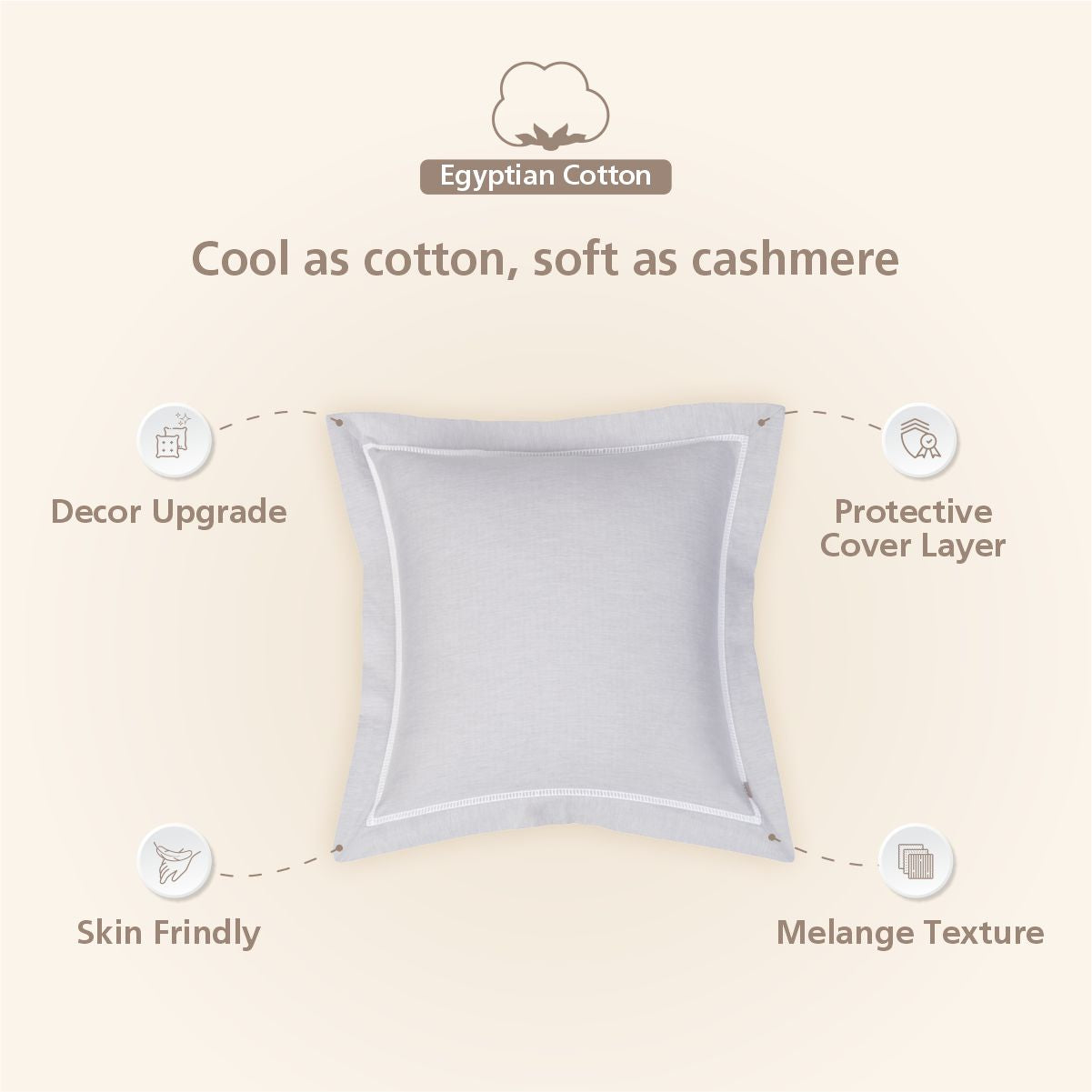 Emmie 100% Egyptian Cotton Woven Green 2PC Pillow Case Euro Set