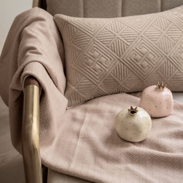 Sadyaska Evan Neutral Woven Throw with s 1 Pcs Cushion Cover