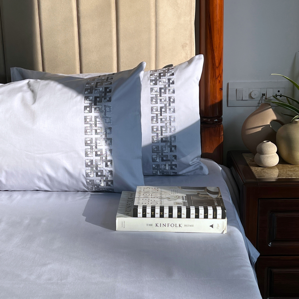 Sadyaska Evara Smoke Blue Dreams 1 Pcs Bedsheet