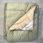 Sadyaska Forest Green and Sand 1000TC Cotton Rich Reversible Downfill 1 Pcs Quilt