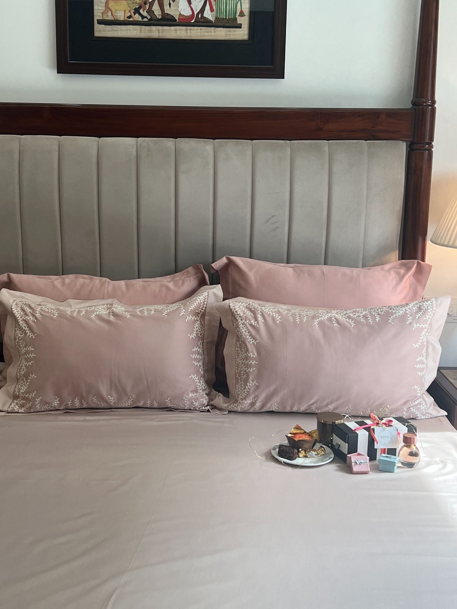Sadyaska Faith Rose Buff Desire Cotton Set 5 Pcs Bedsheet