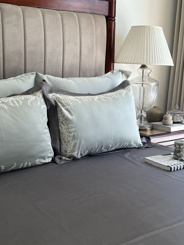 Sadyaska Faith Sage Green Elephant Grey Desire Cotton Set 5 Pcs Bedsheet