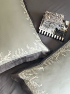 Sadyaska Faith Sage Green Elephant Grey Desire Cotton Set 5 Pcs Bedsheet