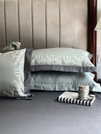 Sadyaska Faith Sage Green Elephant Grey Desire Cotton Set 5 Pcs Bedsheet