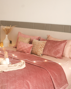 Sadyaska Fiona Blush Velvet Set 1 Pcs Bedspread