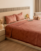 Sadyaska Fiona Blush Velvet Set 1 Pcs Bedspread