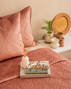 Sadyaska Fiona Blush Velvet Set 1 Pcs Bedspread