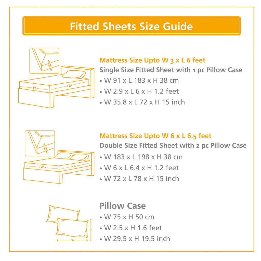Slumber Plain Easy Care Percale 100% Cotton Yellow Fitted Sheet with Pillow Case