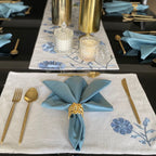 Sadyaska Floral Grey - Set of 2 Placemats & 2 Napkins 1 Pcs Table Linen