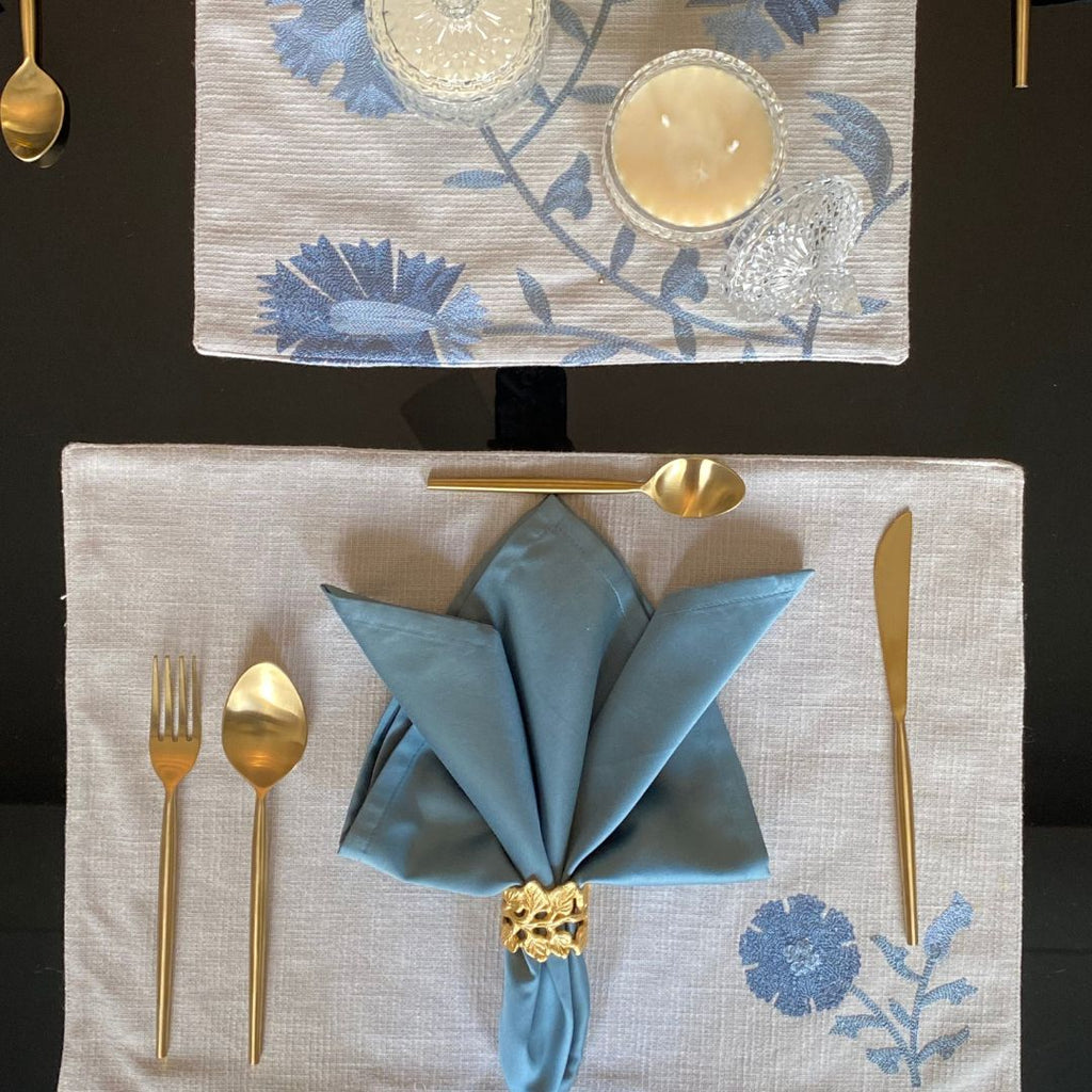 Sadyaska Floral Grey Set 13 Pcs Table Linen