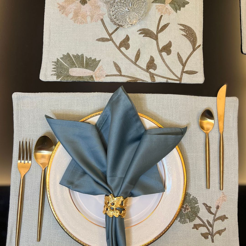 Sadyaska Floral Sage Green Set 13 Pcs Table Linen