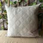Sadyaska Gizmo Beige and Taupe Quilted Reversible Cotton Rich 1 Pcs Euro Sham