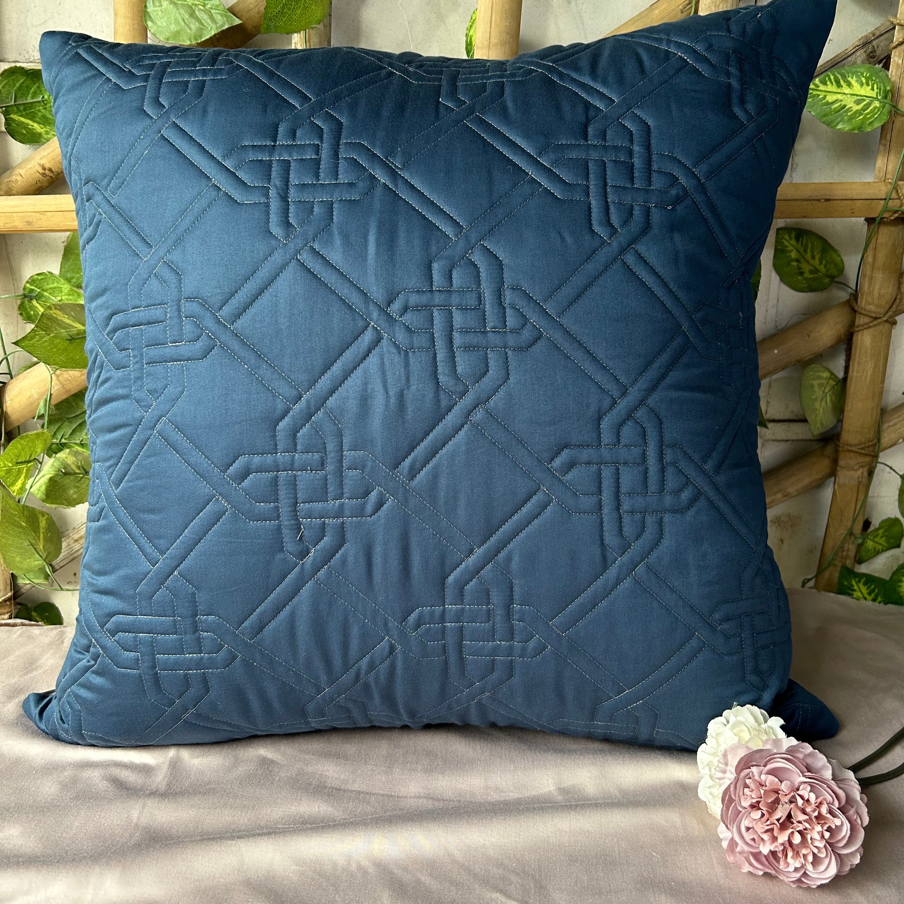 Sadyaska Gizmo Navy Quilted Cotton Rich 1 Pcs Euro Sham