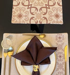 Sadyaska Geo Beige - Set of 2 Placemats & 2 Napkins 1 Pcs Table Linen