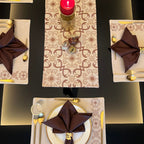 Sadyaska Geo Beige Set 13 Pcs Table Linen