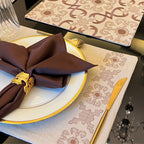 Sadyaska Geo Beige Set 13 Pcs Table Linen
