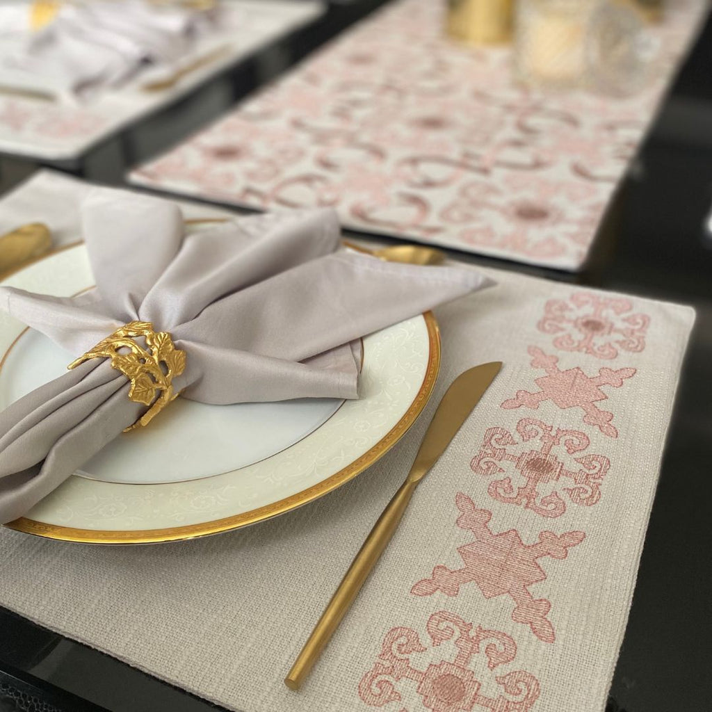 Sadyaska Geo Grey Set 13 Pcs Table Linen