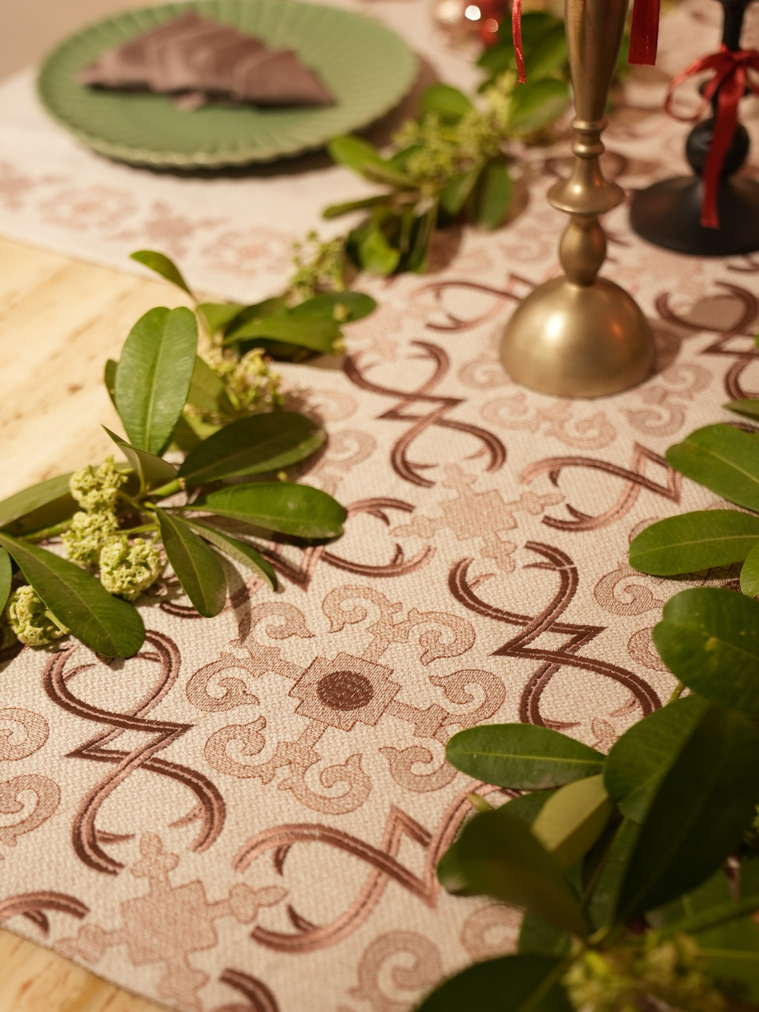 Sadyaska Geo Beige Set 13 Pcs Table Linen