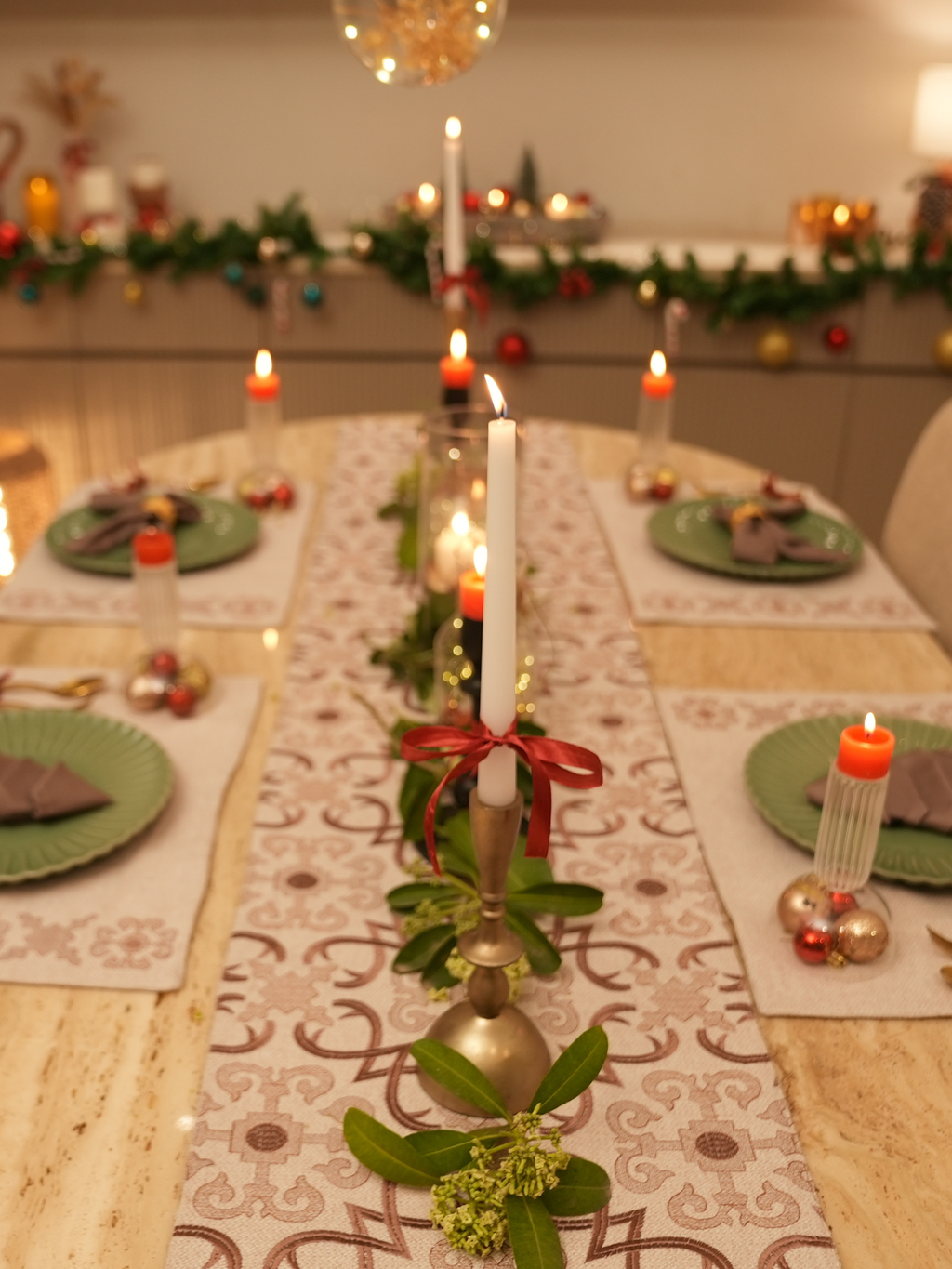 Sadyaska Geo Beige Set 13 Pcs Table Linen