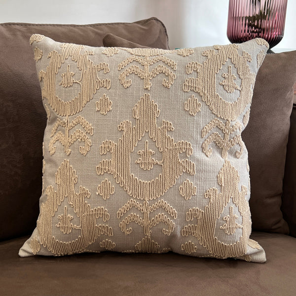 Sadyaska Decorative Grace Grey Cotton Slub 16x16 1 Pcs Cushion Cover