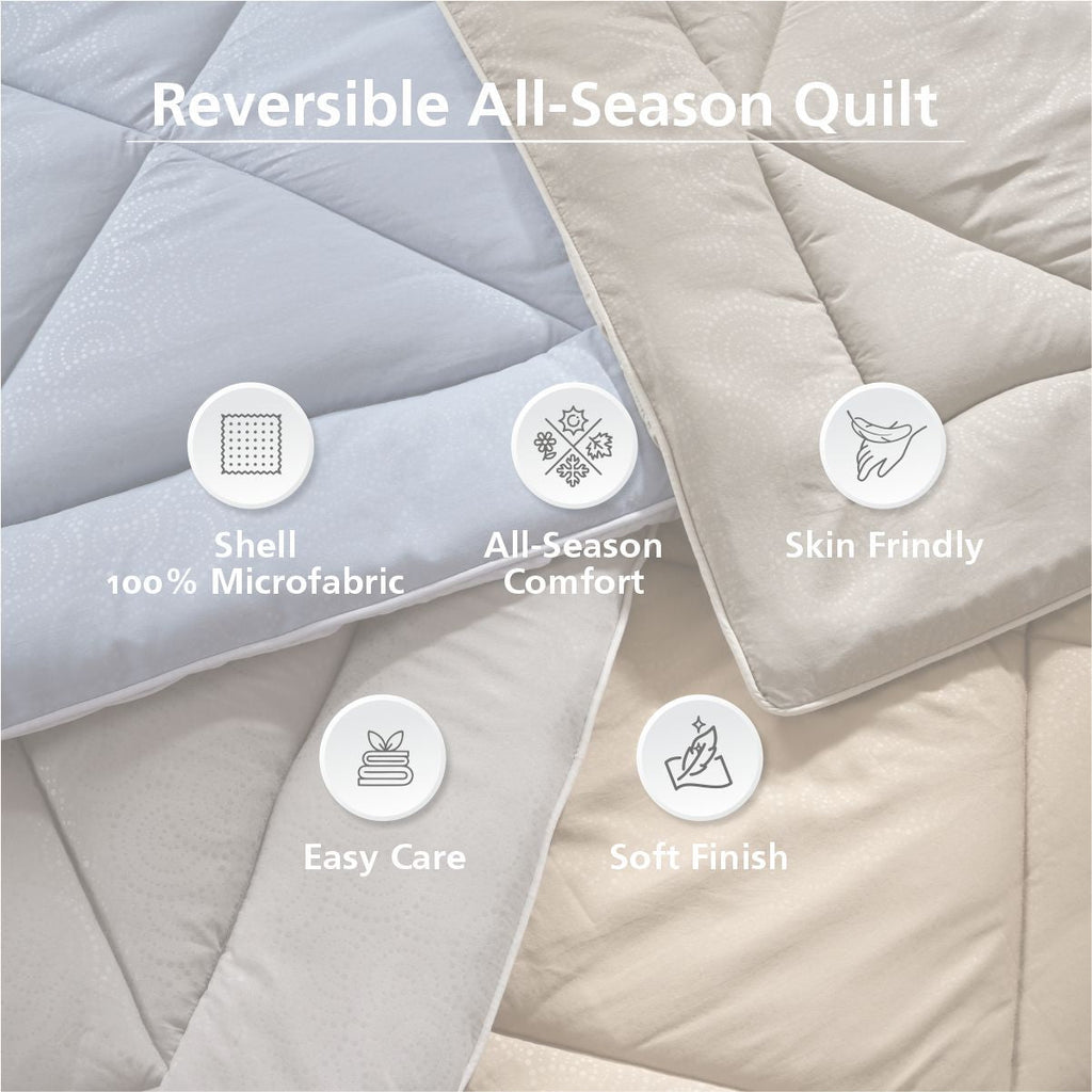 Gravel reversible textured Green Quilt