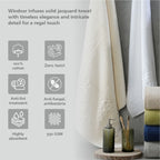 Windsor Antimicrobial Antifungal Zero Twist Fluffy Luxurious Silk Towel