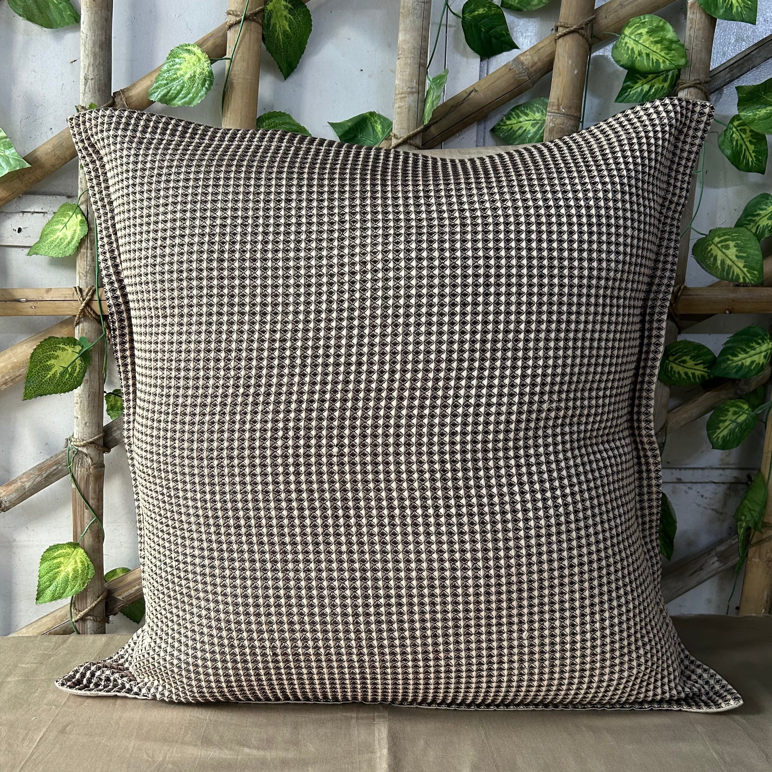 Sadyaska Honeycomb Coffee Woven 1 Pcs Euro Sham