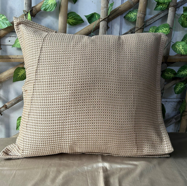 Sadyaska Honeycomb Oats Beige Woven 1 Pcs Euro Sham