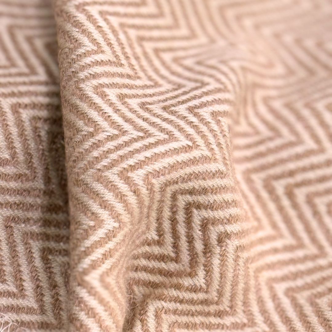 Sadyaska Herringbone Dusty Rose Woven Throw with s 1 Pcs Euro Sham