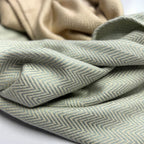 Sadyaska Herringbone Mist Woven Throw with s 1 Pcs Euro Sham