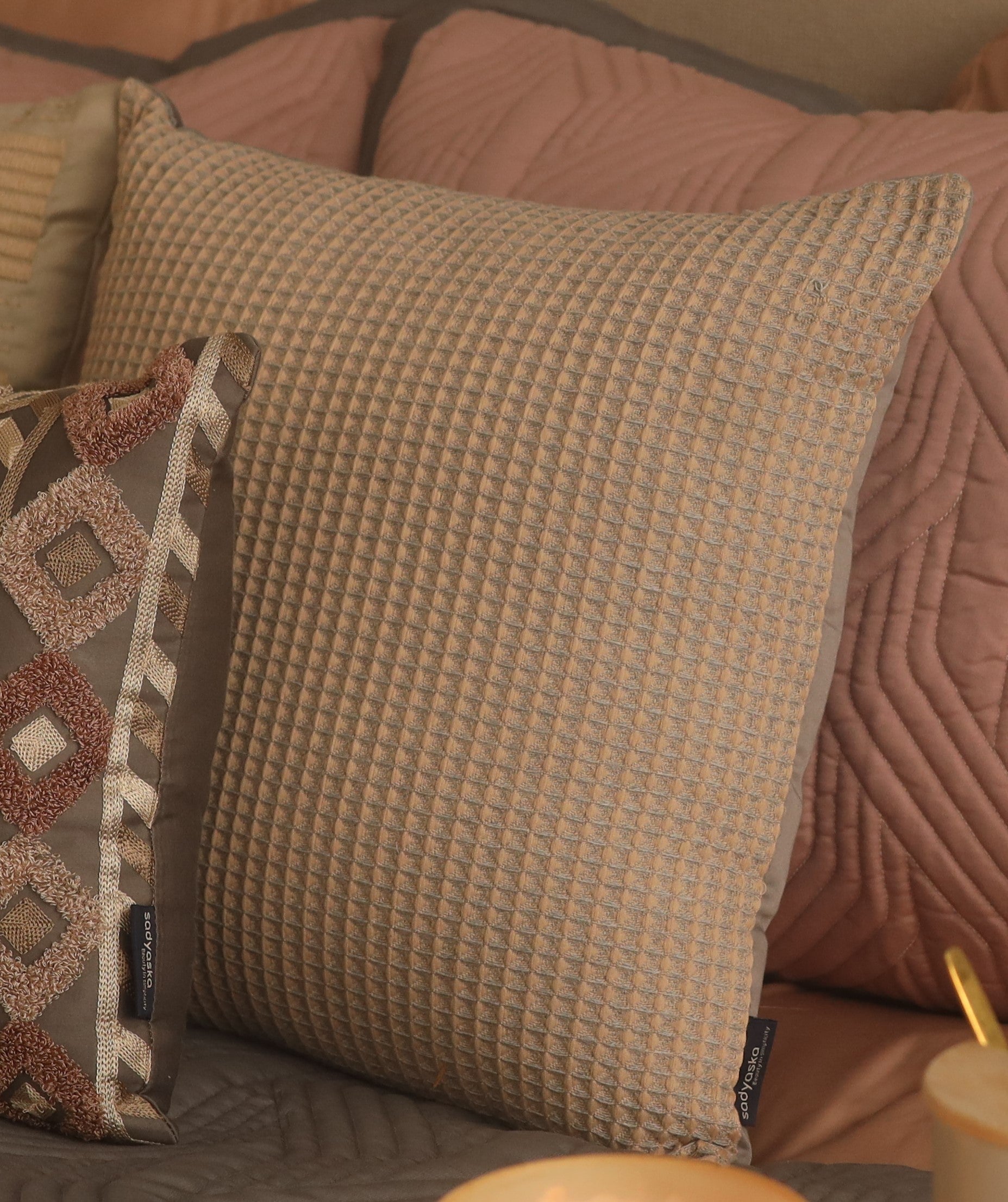 Sadyaska Grey Hand Woven Home Décor 16x16 1 Pcs Cushion Cover