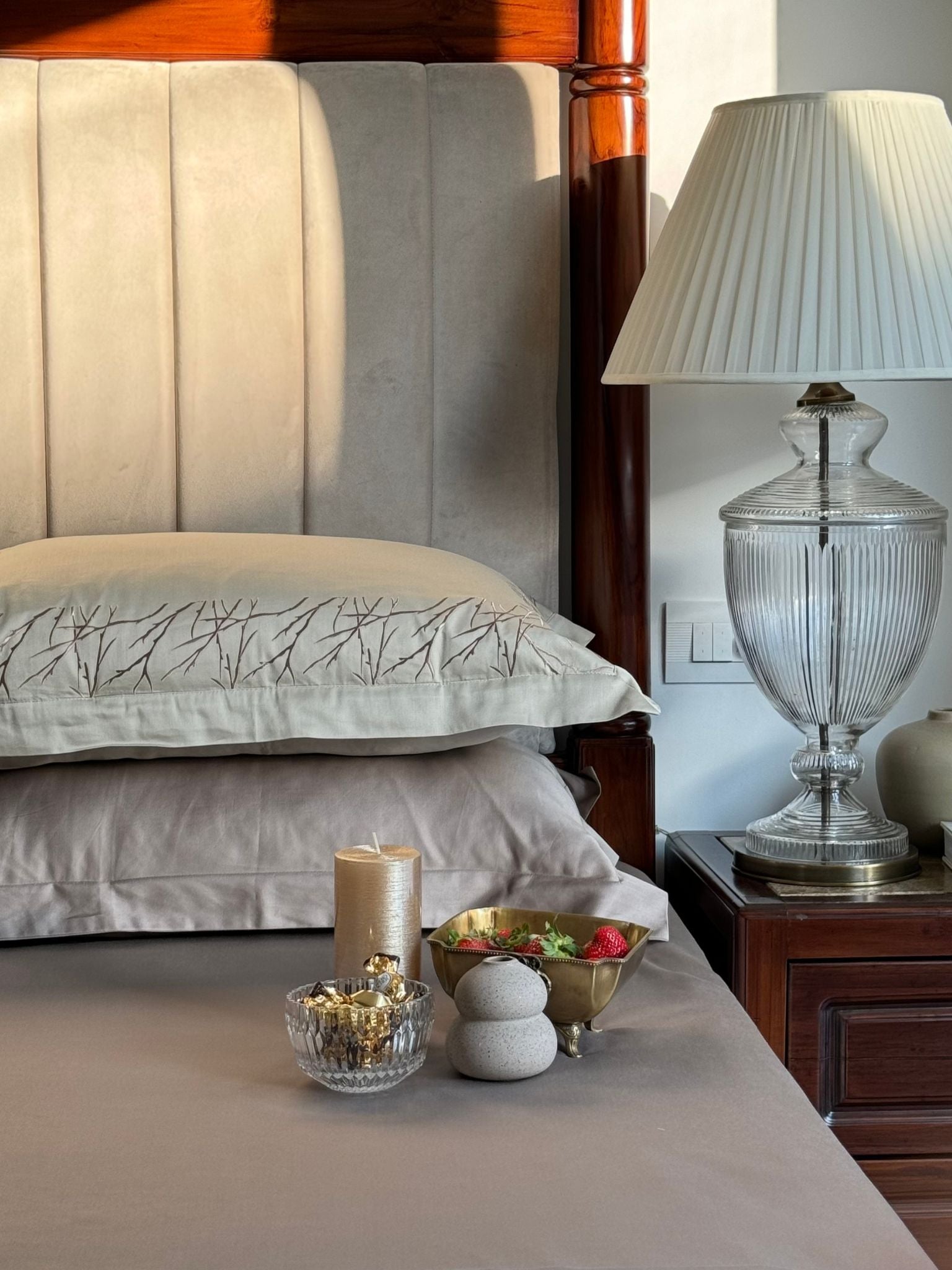 Sadyaska Hope Beige Taupe Desire Cotton Set 5 Pcs Bedsheet