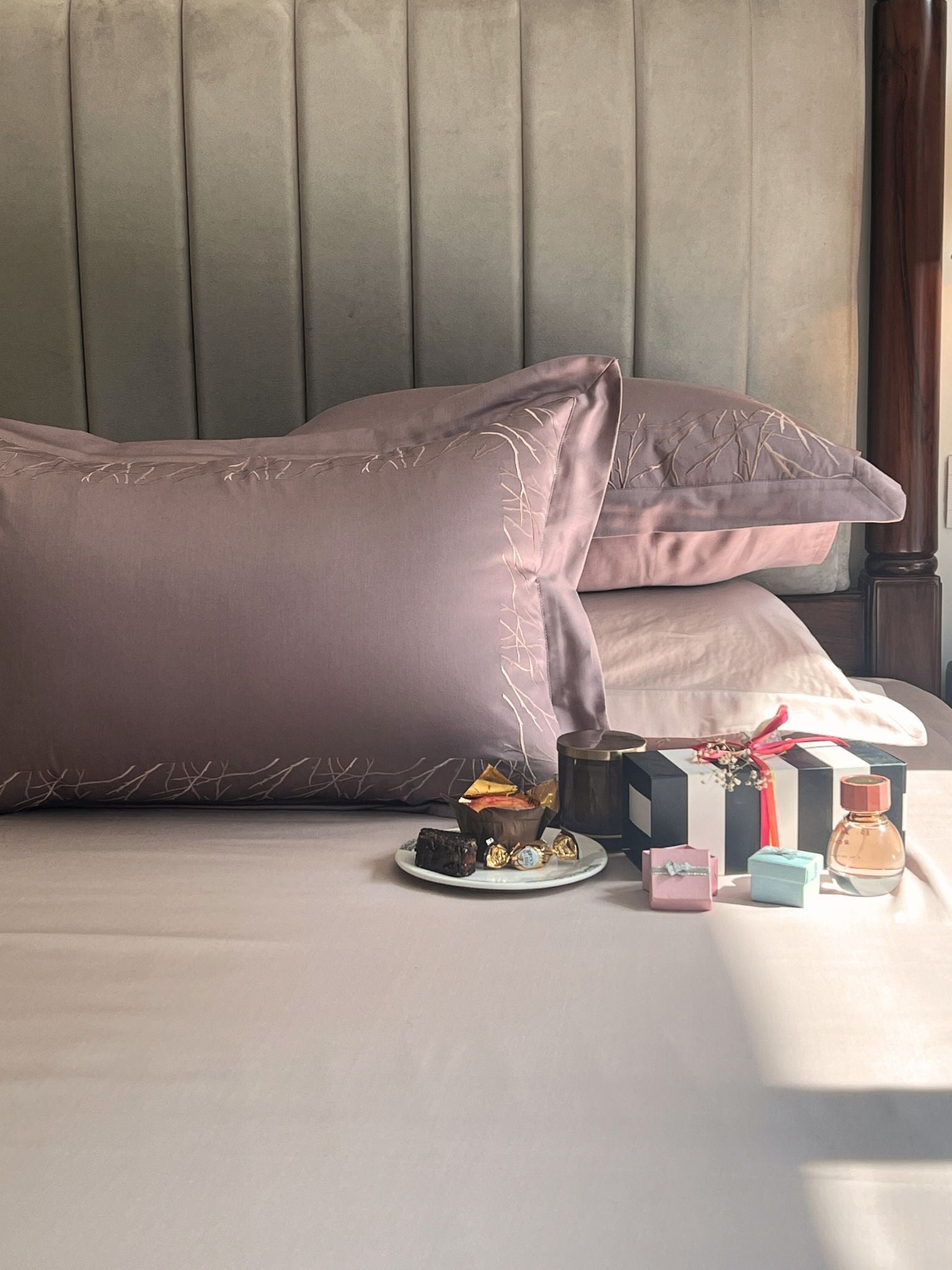 Sadyaska Hope Old Rose Buff Desire Cotton Set 5 Pcs Bedsheet