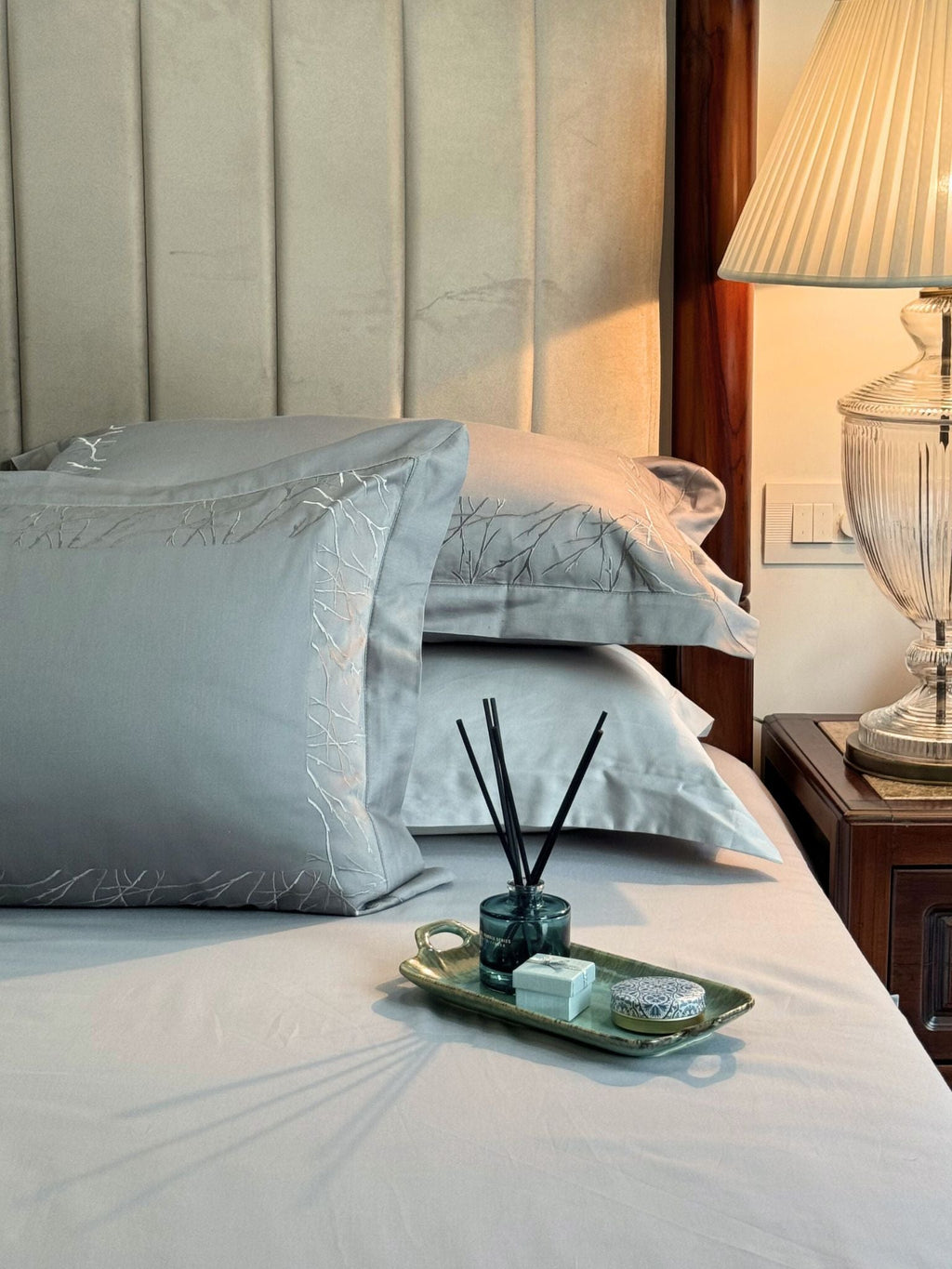 Sadyaska Hope Slate Pearl Grey Desire Cotton Set 5 Pcs Bedsheet